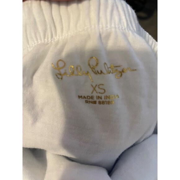 Lilly Pulitzer Swing Tank Top Tie-Strap Embroidered‎ Scalloped White/Blue  XS - Picture 10 of 10